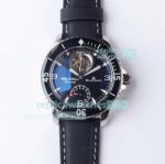 JB Factory Swiss Replica Blancpain Fifty Fathoms Tourbillon 8 Days Watch SS Black Dial 45MM